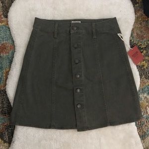 NEW olive green A-line Denim Mini Skirt
